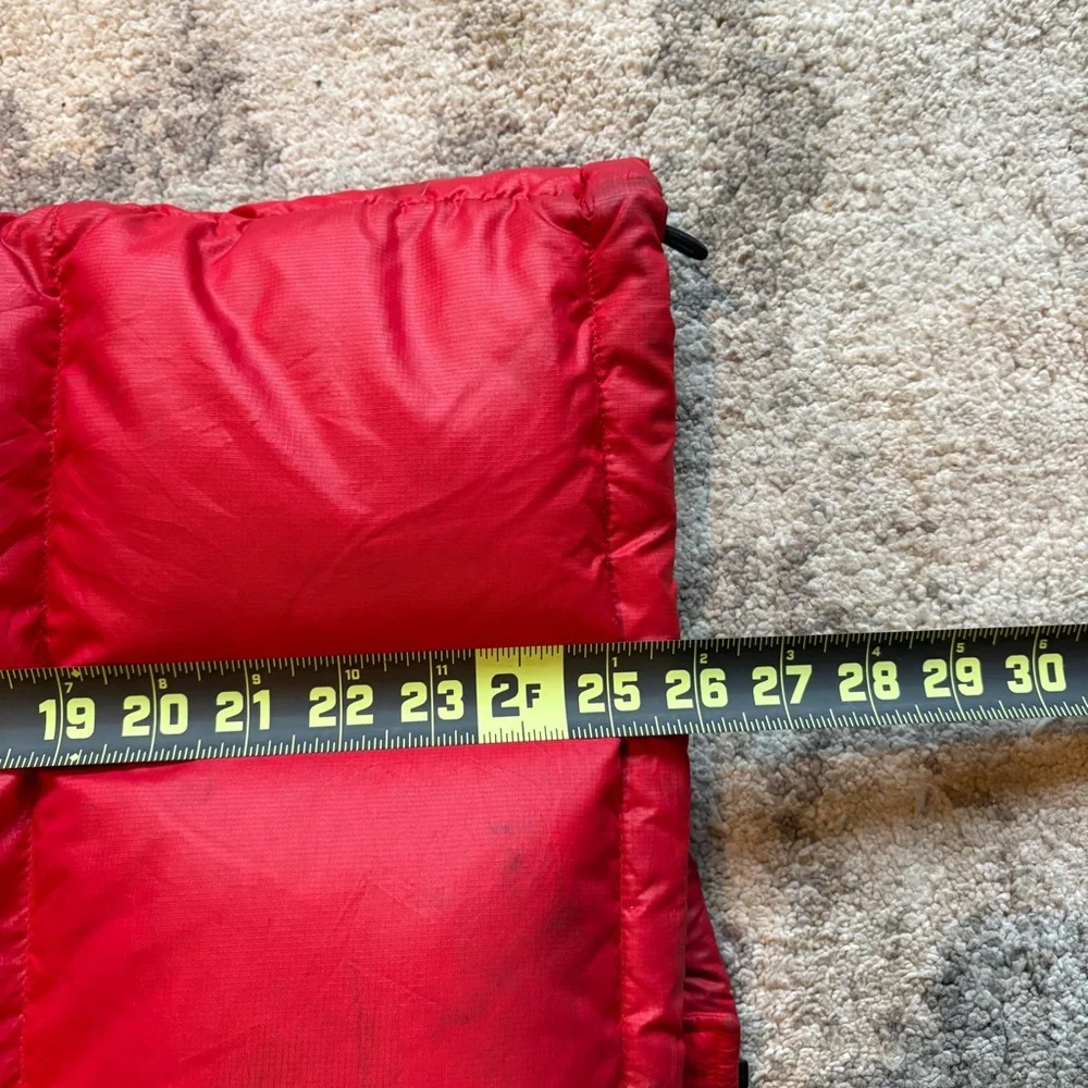 Vintage 90s North Face Nuptse 700 Fill Down Red Black Hooded Center Logo Puffer